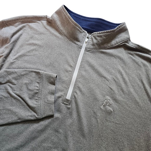 RHOBACK XXL Gray Pullover 1/4 Zip Long Sleeve Golf Stretch Embroidered Logo - Picture 1 of 10